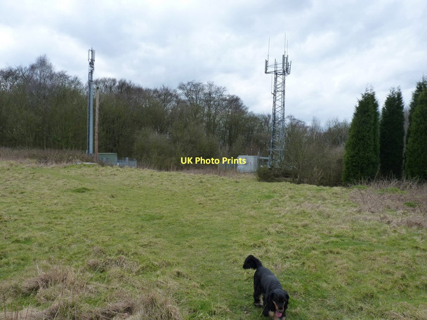 Photo 6"x4" Reservoir and phone masts, Wrockwardine Wood Telford c2011