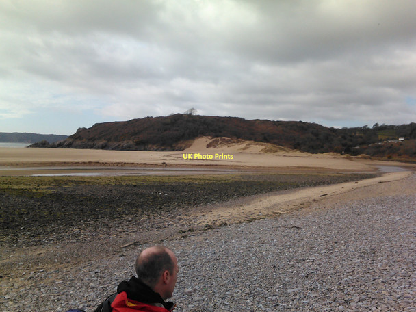 Photo 6"x4" View of the cliff from Three Cliffs Bay Penmaen\/SS5388 c2011