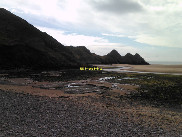 Photo 6"x4" Pennard Pill meandering through Three Cliffs Bay Penmaen\/SS5388 c2011