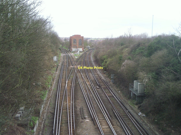 Photo 6"x4" Railways divide west of Dartford Crayford\/TQ5174 c2011