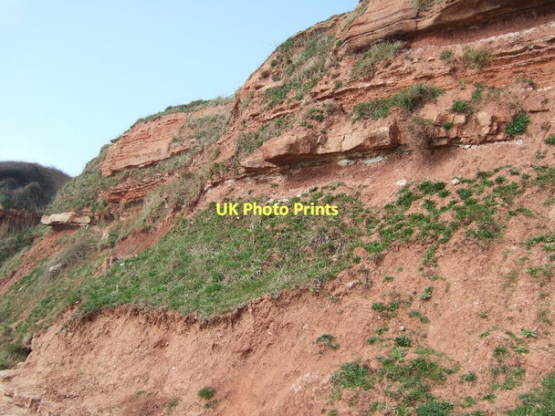 Photo 6"x4" Strata in the cliffs at Sandy Bay Littleham\/SY0281 c2011