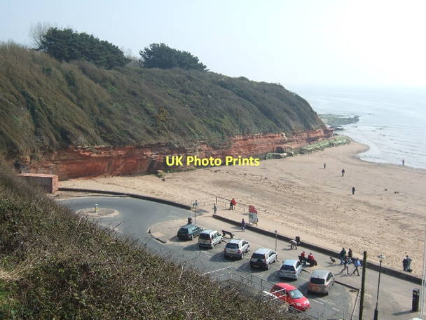 Photo 6"x4" Beach and cliffs at Orcombe Point Exmouth c2011