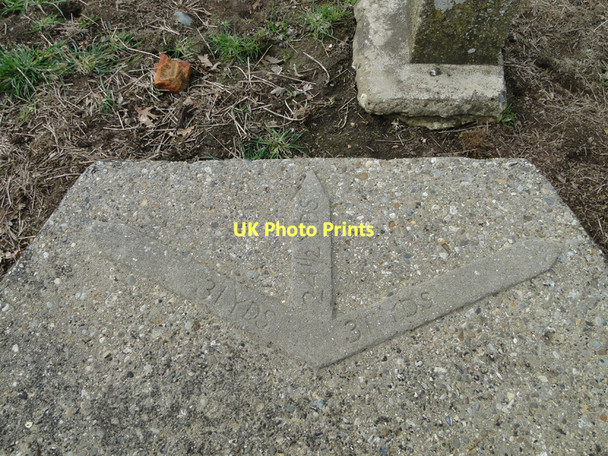 Photo 6"x4" Plan of irrigation outlets cemented onto the top of the pump Brampton\/TG2224 c2011