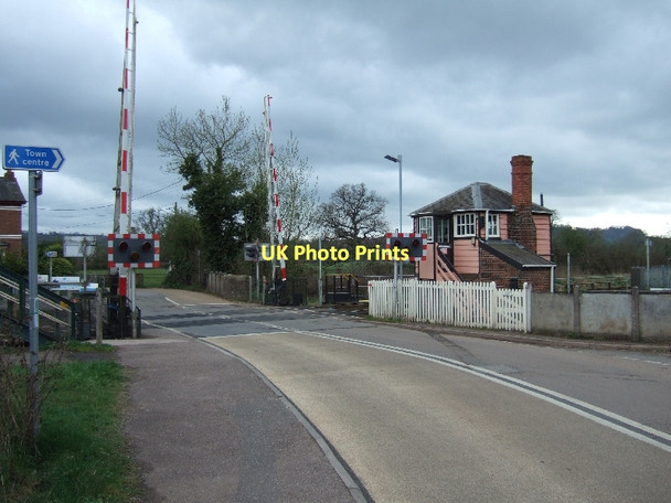 Photo 6"x4" Level crossing and signal box at Crediton station Crediton c2011