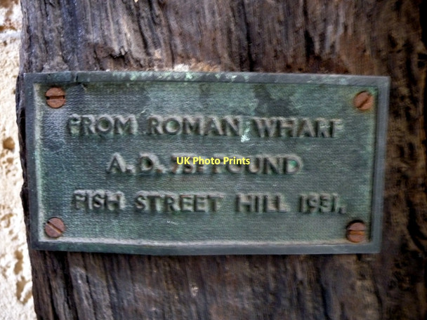 Photo 6"x4" Plaque on Piece of Roman Wood, London EC4 London c2011