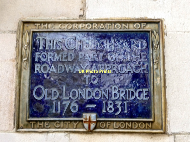 Photo 6"x4" Plaque on Site of Old London Bridge Approach, London EC4 London c2011
