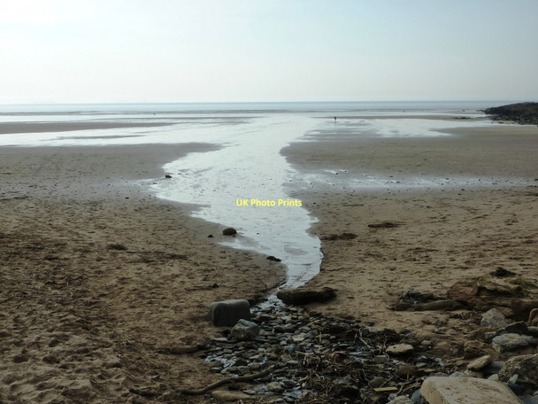 Photo 6"x4" Saunton Sands - stream across beach Saunton c2011