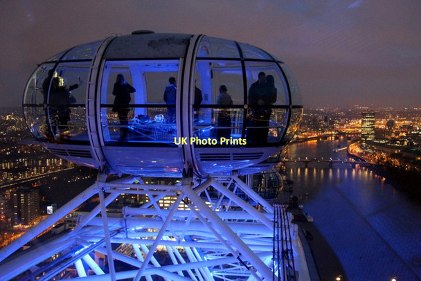 Photo 6"x4" London Eye at Night Westminster c2011
