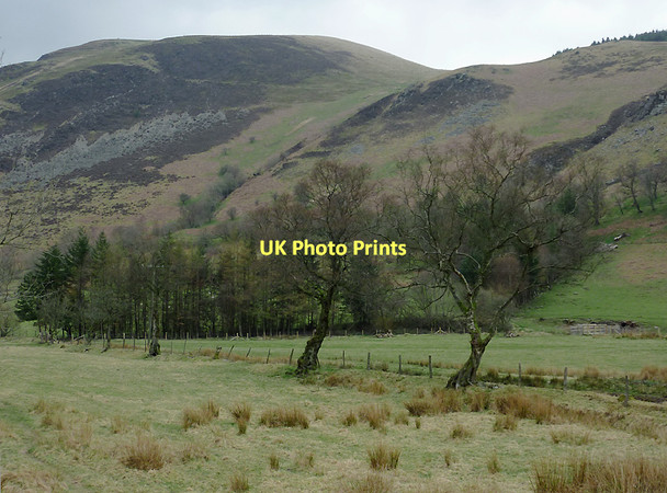 Photo 6"x4" Valley floor and crags, Cwm Berwyn, Ceredigion Afon Berwyn c2011