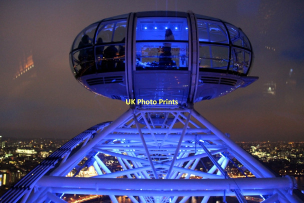 Photo 6"x4" London Eye at Night Westminster c2011
