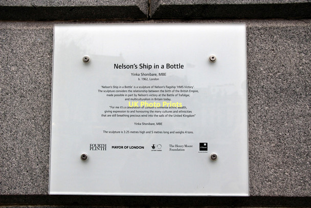 Photo 6"x4" Information Notice re Nelson's Ship in a Bottle, Trafalgar Square, London WC2 London c2011