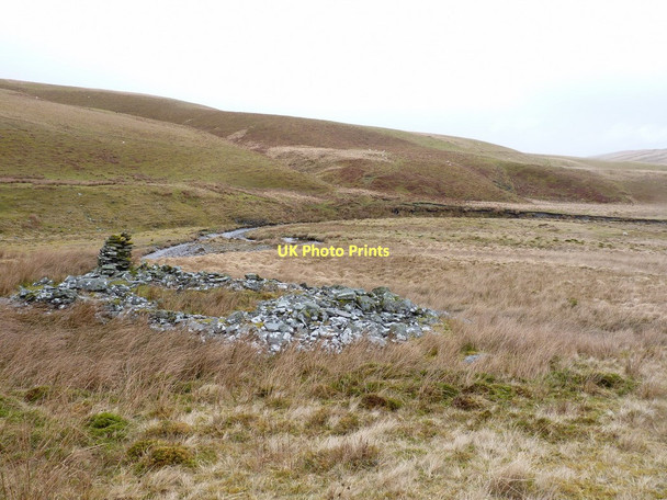 Photo 6"x4" Ruins in the valley of the Afon Gwyngu Afon Gwngu c2011