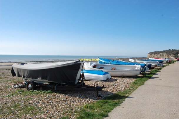 Photo 6"x4" Boats on Pett Beach Cliff End\/TQ8813 c2011
