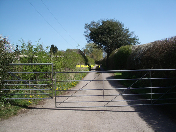 Photo 6"x4" Hamlet, nr Chetnole: gated farm track Hamlet\/ST5908 c2011