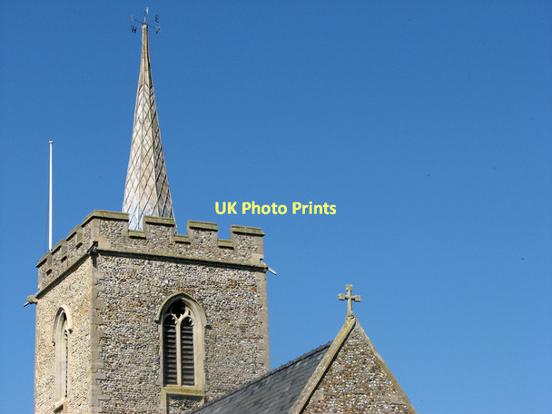 Photo 6"x4" Thriplow: St George - tower and fleche Heathfield\/TL4546 c2011