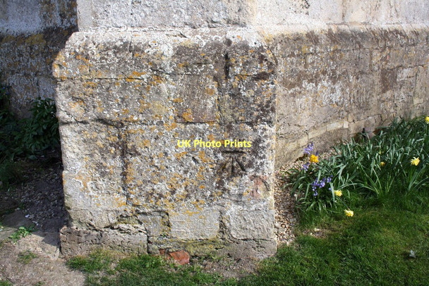 Photo 6"x4" Benchmark on tower buttress of St Andrew's Church Didcot c2011