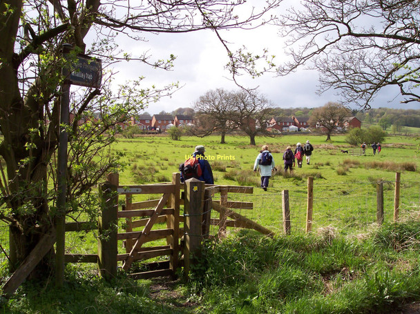 Photo 6"x4" Footpath sign for Whalley Nab Clayton-Le-Moors c2011