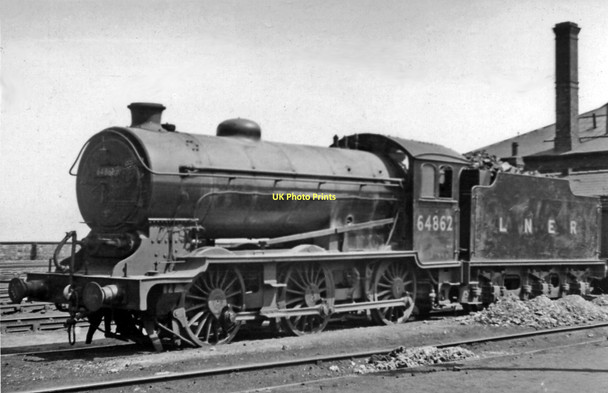 Photo 6"x4" LNER J39 0-6-0 at West Hartlepool Locomotive Depot Hartlepool c1954