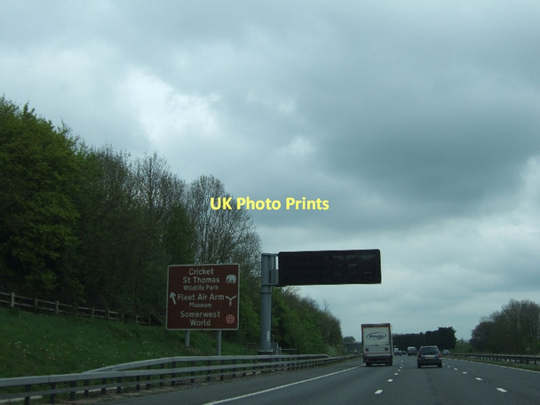 Photo 6"x4" Northbound M5 approaching Taunton (north) exit Taunton\/ST2324 c2011