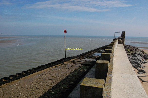 Photo 6"x4" Breakwater at entrance to Rye Harbour Camber c2011