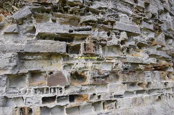 Photo 6"x4" Weathered Stones, Camber castle Rye c2011