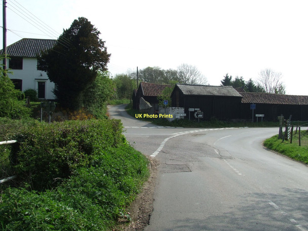Photo 6"x4" Road Junction Debenham c2011