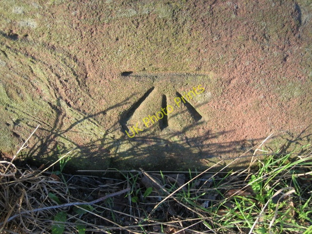 Photo 6"x4" Bench mark on Saltney Stone Bridge Saltney c2008