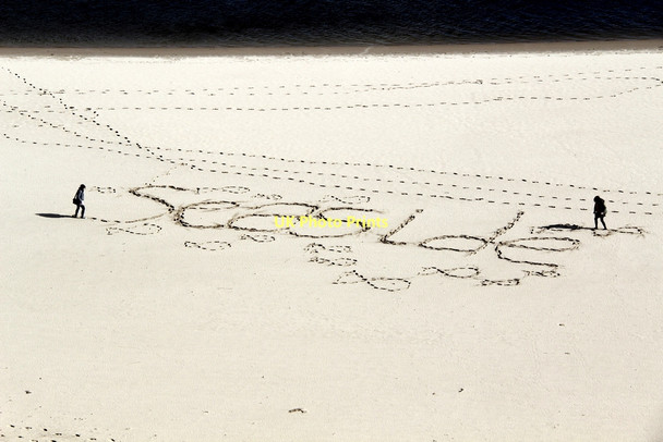 Photo 6"x4" Sandwriting, Portmeirion Llanfihangel-y-traethau c2011