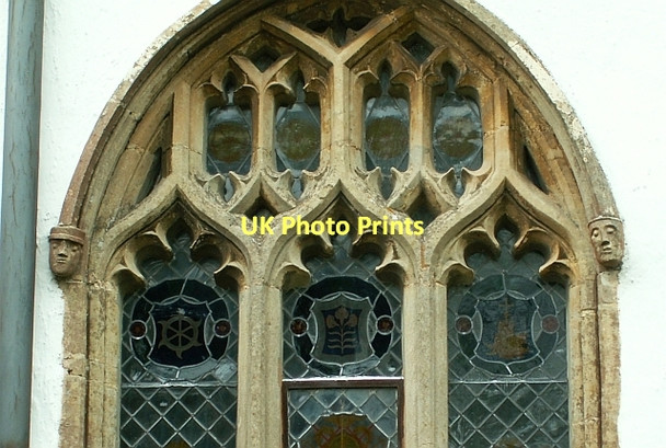 Photo 6"x4" St. Decuman's church, carved faces (2) Watchet c2007