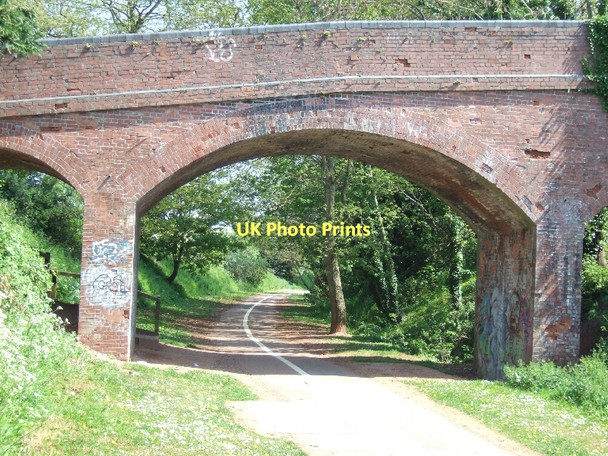 Photo 6"x4" Road bridge over NCN2 (former railway line) Exmouth c2011