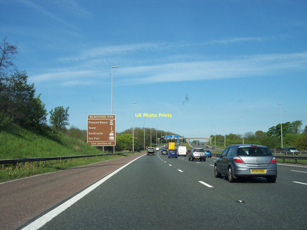 Photo 6"x4" Tourist information sign on M6 near junction 32 Fulwood\/SD5431 c2011