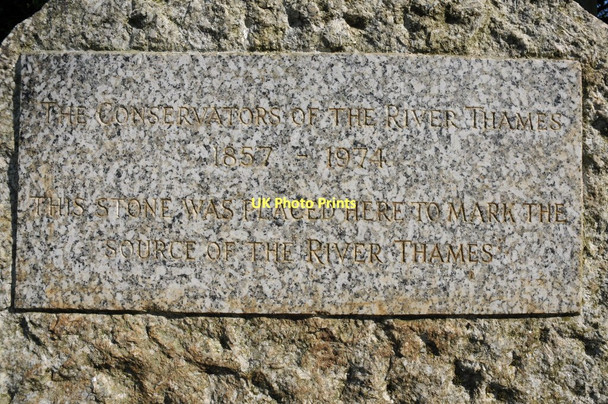 Photo 6"x4" Inscription on a plaque marking the source of the Thames Thames Head c2011