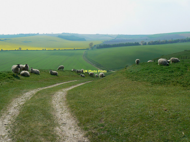 Photo 6"x4" A view down Sugar Hill, near Liddington Warren Upper Upham c2011