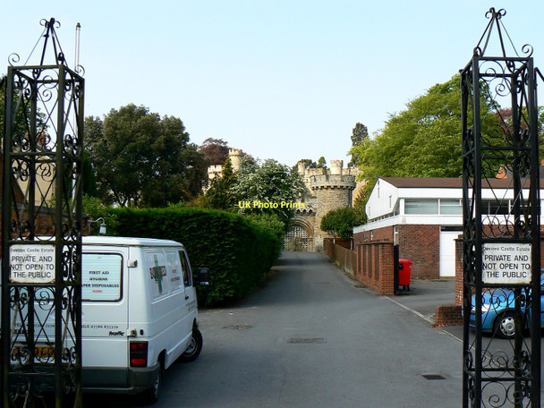 Photo 6"x4" Devizes Castle and a white van, St John's Street, Devizes Devizes c2011
