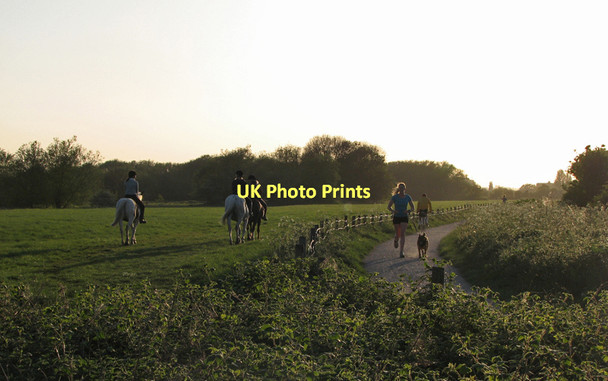 Photo 6"x4" Trent Valley Way: riders, runner, dog and cyclist West Bridgford c2011