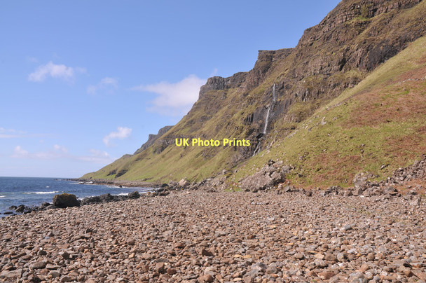 Photo 6"x4" Waterfall and coastline near Carsaig Carsaig\/NM5421 c2011
