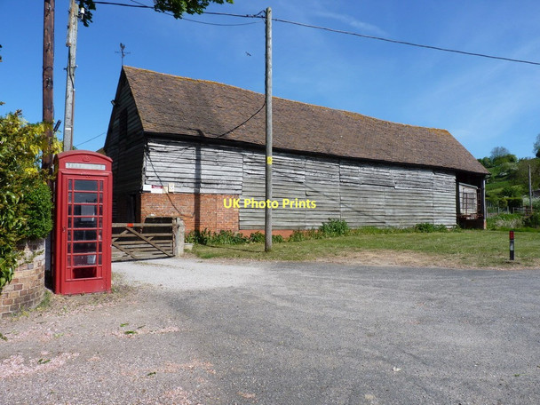 Photo 6"x4" Phone box and barn in Sheinton Sheinton c2011