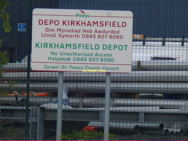 Photo 6"x4" Sign at the entrance to the Kirkhamsfield depot, Pool Road, Newtown Newtown\/Y Drenewydd c2011