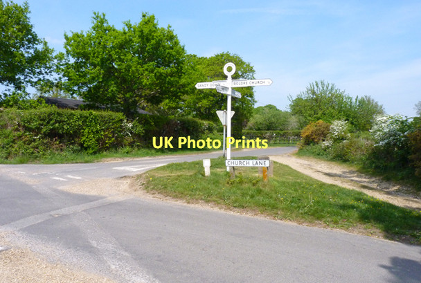 Photo 6"x4" Crossroads and Sign Post, Boldre Sandy Down c2011