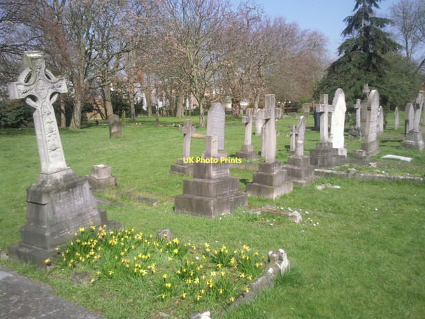 Photo 6"x4" Headstones in Margravine Cemetery Hammersmith\/TQ2279 c2011