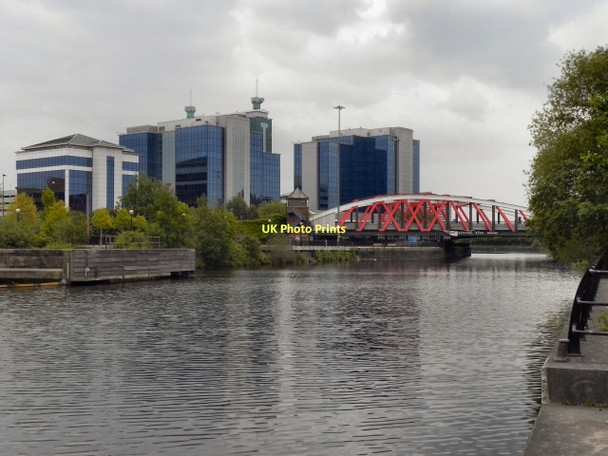 Photo 6"x4" Manchester Ship Canal, Trafford Road Bridge Salford\/SJ8098 c2011