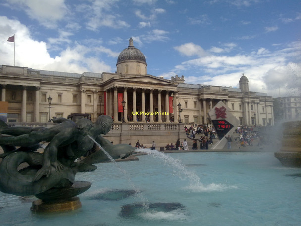 Photo 6"x4" National Gallery & the London 2012 Olympic Clock Westminster c2011