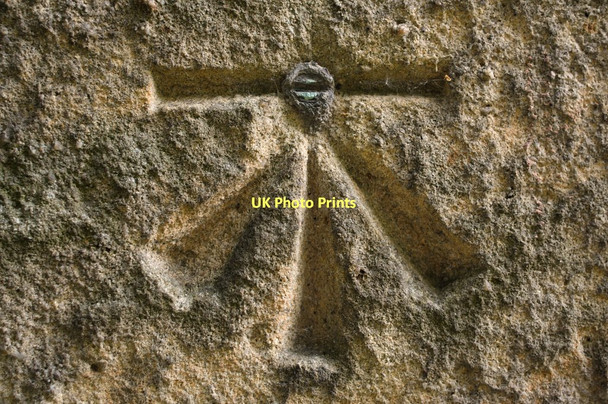 Photo 6"x4" 1GL Bolt Bench Mark, All Saints Church Otley\/SE2045 c2011
