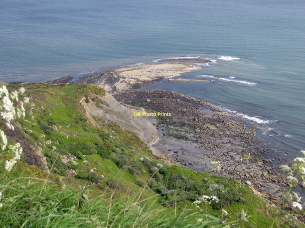 Photo 6"x4" Rocks below Old Peak, or South Cheek at low tide Ravenscar c2011