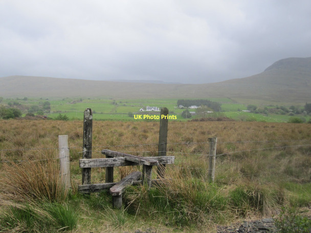 Photo 6"x4" Rough pasture with stile leading to fishing beats on the Erriff River Drummin\/L9371 c2011
