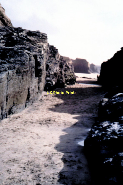 Photo 6"x4" Gwithian Towans, Strap Rocks - 1987 Gwithian c1987