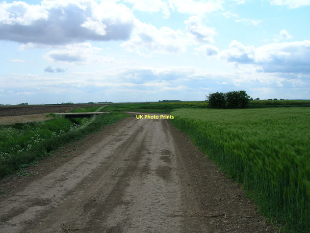 Photo 6"x4" Farm track beside Ottringham Drain Sunk Island c2011