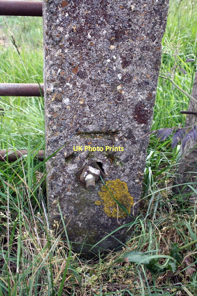Photo 6"x4" Benchmark on concrete gatepost on south side of Denchworth Road Denchworth c2011