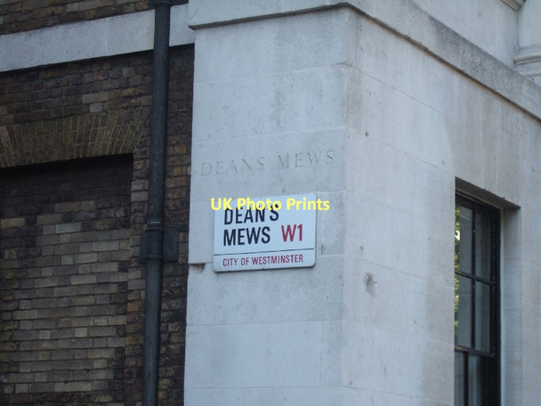 Photo 6"x4" Street signs for Dean's Mews Westminster c2011