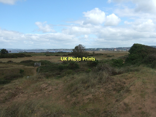 Photo 6"x4" Dunes, golf course and estuary at Dawlish Warren Exmouth c2011